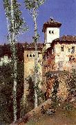 Ortega, Martin Rico y The Ladies' Tower in the Alhambra, Granada oil on canvas